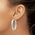 Sterling Silver Rhodium-Plated Polished Oval Hinged Hoop Earrings, 35 mm - View 3
