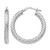 Sterling Silver Rhodium-Plated Polished & Textured Hinged Hoop Earrings, 26.5 mm