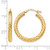 Sterling Silver Gold-Tone Polished/Textured Hinged Hoop Earrings, 26.5 mm - View 4