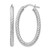 Sterling Silver Rhodium-Plated Polish/Textured Oval Hinged Hoop Earrings, 36 mm