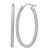 Sterling Silver Rhodium-Plated Polish/Textured Oval Hinged Hoop Earrings, 44 mm