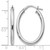 Sterling Silver Rhodium-Plated Polished Oval Hinged Hoop Earrings, 27 mm - View 4