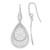 Sterling Silver Polished Lasercut Flower Teardrop Dangle French Wire Earrings, 49.5 mm