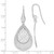 Sterling Silver Polished Lasercut Flower Teardrop Dangle French Wire Earrings, 49.5 mm - View 3