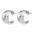 Sterling Silver Rhodium-Plated Polished Hammered Post Hoop Earrings, 27 mm - View 2