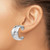 Sterling Silver Rhodium-Plated Polished Hammered Post Hoop Earrings, 27 mm - View 3
