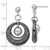 Ruthenium-Plated Sterling Silver Ruthenium-Plated Polished & Textured Dangle Earrings, 36 mm - View 2