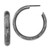 Ruthenium-Plated Sterling Silver Ruthenium-Plated Post Hoop Earrings, 34.4 mm