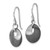 Ruthenium-Plated Sterling Silver Ruthenium-Plated Scratch Finish Oval Dangle French Wire Earrings, 31.5 mm - View 2
