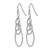Sterling Silver Rhodium-Plated Textured Dangle Shepherd Hook Drop French Wire Earrings, 50 mm - View 2