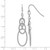 Sterling Silver Rhodium-Plated Textured Dangle Shepherd Hook Drop French Wire Earrings, 50 mm - View 4
