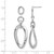 Sterling Silver Rhodium-Plated Polished Post Dangle Earrings, 50 mm - View 2