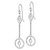 Sterling Silver Polished Geometric Dangle French Wire Earrings, 67 mm - View 2