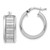 Rhodium-Plated Sterling Silver Polished Glimmer Infused Hoop Earrings, 24 mm