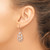 Sterling Silver Rose Gold-Toned Polished Textured Drop French Wire Earrings, 41 mm - View 3