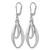 Sterling Silver Rhodium-Plated Polished & Brushed Leverback Drop Earrings, 53 mm - View 2