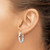 Sterling Silver Rhodium-Plated Polished Oval Hoop Earrings, 23 mm - View 3