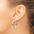 Sterling Silver Rhodium-Plated Polished Oval Hoop Earrings, 34 mm - View 3