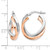 Rhodium-Plated Sterling Silver Rose-Tone Polished Hoop Earrings, 23 mm - View 4