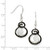 Sterling Silver White & Black Cubic Zirconia Brilliant Embers Dangle French Wire Earrings, 35 mm - View 2