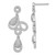 Rhodium-Plated Brilliant Embers Sterling Silver Polished Fancy Cubic Zirconia Post Dangle Earrings, 36.5 mm