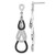Rhodium-Plated True Fire Sterling Silver Black & White Cubic Zirconia Teardrop Dangle Post Earrings, 47.7 mm