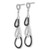 Rhodium-Plated True Fire Sterling Silver Black & White Cubic Zirconia Teardrop Dangle Post Earrings, 47.7 mm - View 2