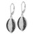 Brilliant Embers Sterling Silver Black & Clear Cubic Zirconia Leverback Drop Earrings, 36 mm - View 2