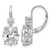 Sterling Shimmer Sterling Silver Rhodium-Plated Cubic Zirconia 4 Stone Leverback Drop Earrings, 23.2 mm