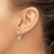 Sterling Shimmer Sterling Silver Rhodium-Plated 5 mm Cubic Zirconia 2 Stone Leverback Drop Earrings, 14.5 mm Long - View 3