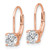Sterling Shimmer Sterling Silver Rose-Tone Flash Rose-Rose Gold-Tone 5 mm Cubic Zirconia 2 Stone Leverback Drop Earrings, 14.5 mm Long - View 2