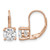 Sterling Shimmer Sterling Silver Rose-Tone Flash Rose-Rose Gold-Tone 7 mm Cubic Zirconia 2 Stone Leverback Drop Earrings, 16.6 mm Long