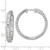 Sterling Shimmer Sterling Silver Rhodium-Plated 3 mm X 2 mm Cubic Zirconia 64 Stone In and Out Hinged Hoop Earrings, 31.8 mm Long - View 4