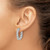 Sterling Shimmer Sterling Silver Rhodium-Plated Cubic Zirconia 54 Stone In and Out Hinged Hoop Earrings, 24.4 mm - View 3