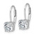 Sterling Shimmer Sterling Silver Rhodium-Plated 6 mm Cubic Zirconia 2 Stone Leverback Drop Earrings, 5.5 mm Long - View 2