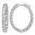Sterling Shimmer Sterling Silver Rhodium-Plated 4 mm Cubic Zirconia 34 Stone Oval In and Out Hinged Hoop Earrings, 32.7 mm Long