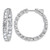 Sterling Shimmer Sterling Silver Rhodium-Plated 4.00 mm Cubic Zirconia 34 Stone In and Out Hinged Hoop Earrings, 30.1 mm Long