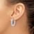 Sterling Shimmer Sterling Silver Rhodium-Plated 4.75 mm Cubic Zirconia 18 Stone In and Out Hinged Hoop Earrings, 23.1 mm Long - View 3