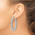 Sterling Shimmer Sterling Silver Rhodium-Plated 5.25 mm Cubic Zirconia 38 Stone Oval In and Out Hinged Hoop Earrings, 47.2 mm Long - View 3
