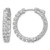 Sterling Shimmer Sterling Silver Rhodium-Plated 3 mm Cubic Zirconia 32 Stone In and Out Hinged Hoop Earrings, 25.8 mm Long