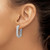Sterling Shimmer Sterling Silver Rhodium-Plated 1.3 mm Cubic Zirconia 198 Stone Rectangle Hinged Hoop Earrings, 24.7 mm Long - View 3