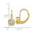 Sterling Shimmer Sterling Silver Gold-Tone Flash-Gold and Silver-Tone 5.5 mm Cubic Zirconia 2 Stone Leverback Drop Earrings, 14.8 mm Long - View 4
