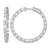 Sterling Shimmer Sterling Silver Rhodium-Plated 4 mm X 2 mm Cubic Zirconia 38 Stone In and Out Hinged Hoop Earrings, 35.7 mm Long