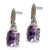 Shey Couture Sterling Silver with 14K Accent Antiqued 0.03ct Diamond and Cushion Amethyst Dangle Earrings, 21 mm - View 2