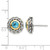 Shey Couture Sterling Silver with 14K Accent Antiqued Round Bezel Light Swiss Blue Topaz Stud Earrings, 14 mm - View 4