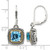 Shey Couture Sterling Silver with 14K Accent Antiqued Cushion Light Swiss Blue Topaz Leverback Dangle Earrings, 32 mm - View 4