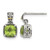 Shey Couture Sterling Silver with 14K Accent Antiqued Cushion Peridot Dangle Earrings, 14 mm