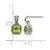 Shey Couture Sterling Silver with 14K Accent Antiqued Cushion Peridot Dangle Earrings, 14 mm - View 4