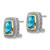 Shey Couture Sterling Silver with 14K Accent Antiqued Cushion Bezel Swiss Blue Topaz Omega Back Stud Earrings, 17 mm - View 2