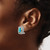 Shey Couture Sterling Silver with 14K Accent Antiqued Cushion Bezel Swiss Blue Topaz Omega Back Stud Earrings, 17 mm - View 3